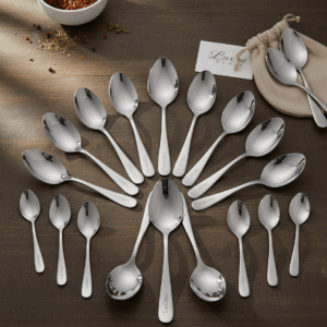 premium stainless steel spoon set – mirror finish cutlery (set of 12)