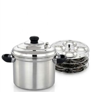 Swastik 4 plate idli maker set including plates pot and stand